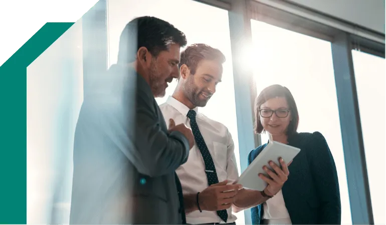 People interacting with smart devices in a modern city infrastructure setting